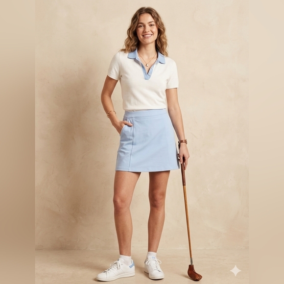 Dunning Golf Pants - Dunning Golf Kelly Freesia Blue Golf Tennis Pickleball Skort Size XS